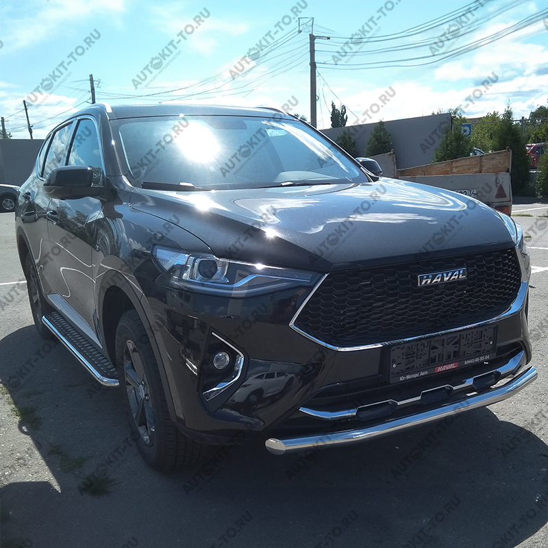 Защита переднего бампера (при отсутствии интерактивной камеры) HAVAL F7X 2019-2021